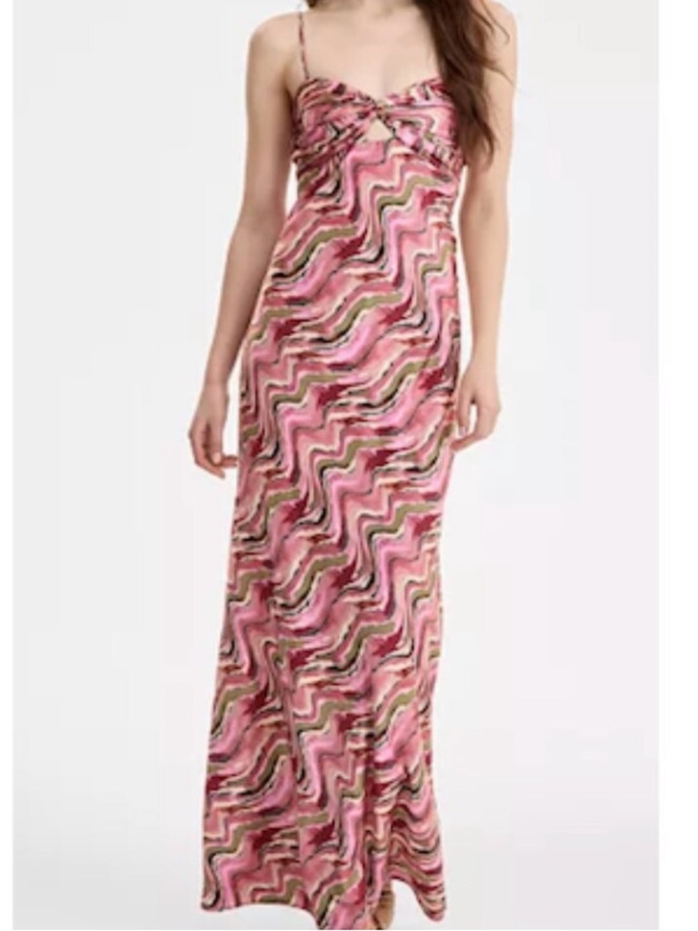 Seni & Cade Juniors Satin Printed Twist-Front Size Small Dress Mauve - NWT $99
